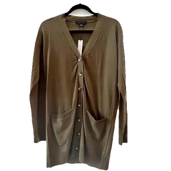 NWT Sanctuary Women’s Mini Dress/Long Cardigan Sweater (Olive Green) - Picture 6 of 9